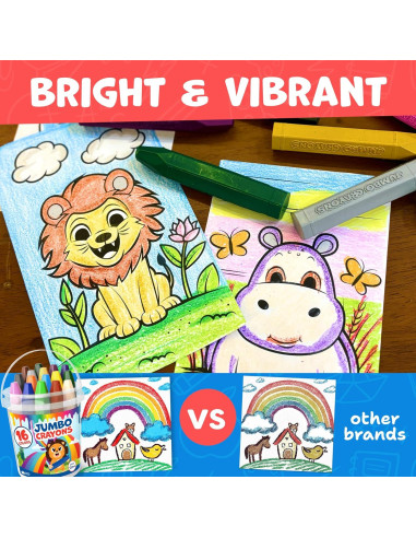 Crayones Jumbo Momo & Nashi 16 Colores No Tóxicos