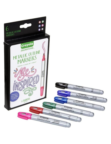 Marcadores Metálicos Crayola 6 Piezas para Caligrafía