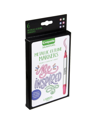 Marcadores Metálicos Crayola 6 Piezas para Caligrafía