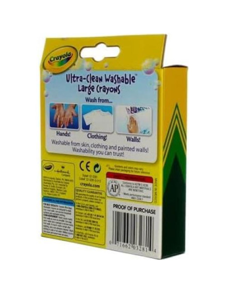 Crayones Lavables Grandes Crayola 16 Colores - 2 Paquetes