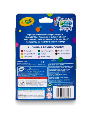 Marcadores Mini Lavables Crayola Pip Squeaks - 8 Colores