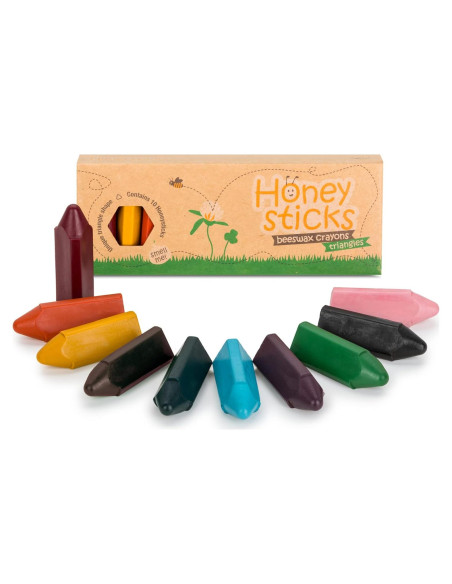 Crayones Triangulares Honeysticks - 10 Colores No Tóxicos