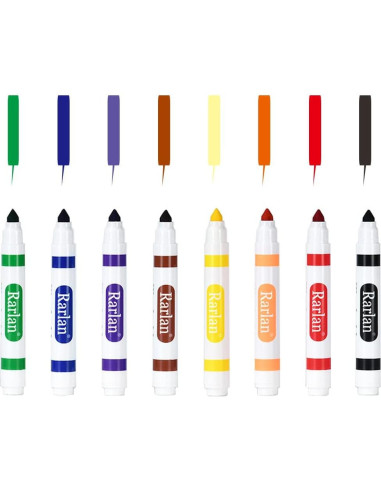 Marcadores Lavables Rarlan 160 Unidades 8 Colores para Niños