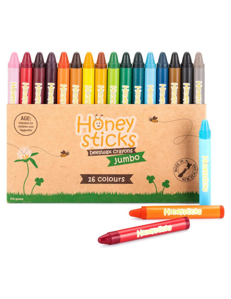 Crayones Jumbo Honeysticks 16 Colores No Tóxicos