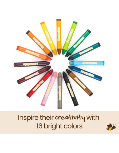 Crayones Jumbo Honeysticks 16 Colores No Tóxicos