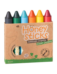 Crayones Jumbo Honeysticks 6 Colores Ecológicos 100% Cera
