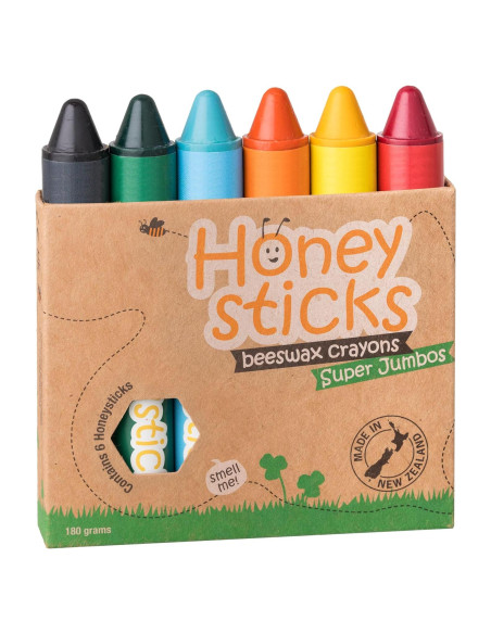 Crayones Jumbo Honeysticks 6 Colores Ecológicos 100% Cera