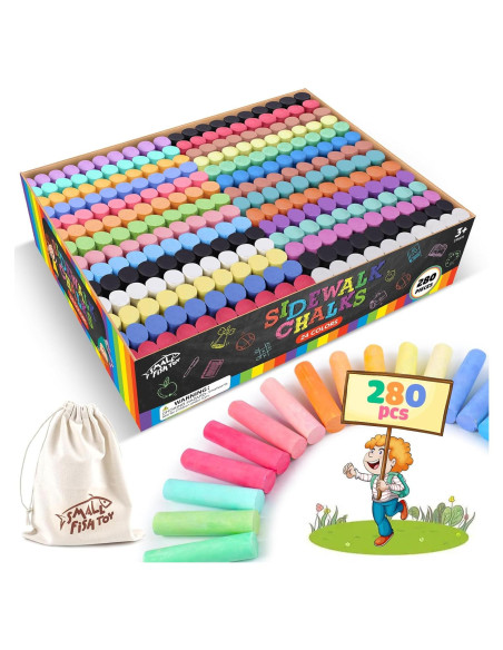 280 Tizas Jumbo Lavables SMALL FISH 24 Colores No Tóxicas