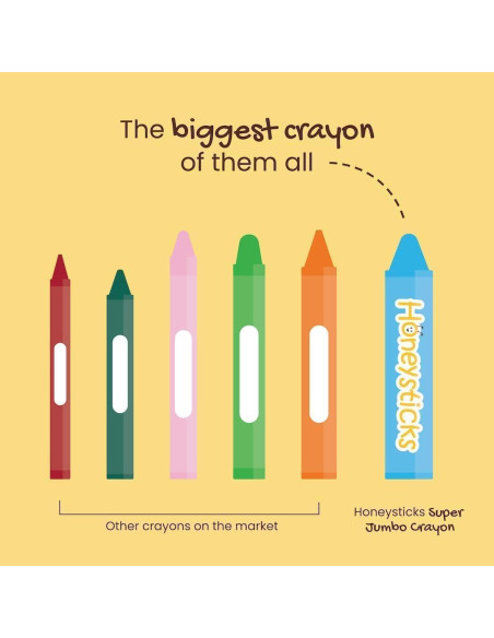 Crayones Jumbo Honeysticks 6 Colores Ecológicos 100% Cera