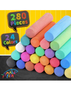 280 Tizas Jumbo Lavables SMALL FISH 24 Colores No Tóxicas 2