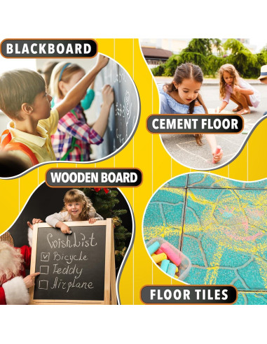 280 Tizas Jumbo Lavables SMALL FISH 24 Colores No Tóxicas