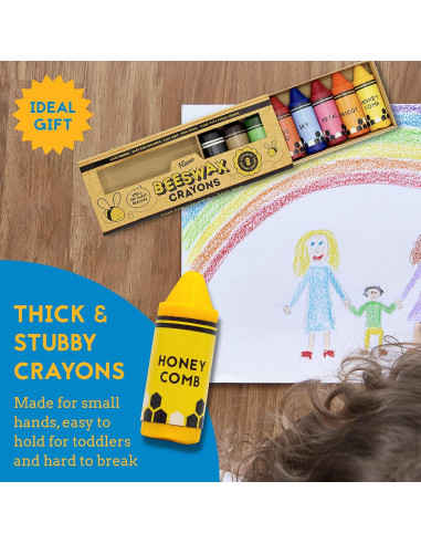 Ceras de Cera de Abeja Hieno 100% Puras Multicolor 8 Pzas