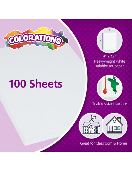 Papel de Arte Colorations 22.86 x 30.48 cm 100 Hojas