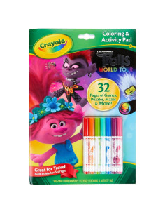 Set de Colorear Crayola Trolls World Tour 32 Páginas y 7 Marcadores