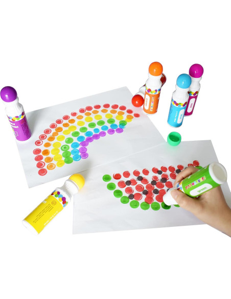 Marcadores de Puntos Yuanhe - 10 Colores Lavables para Niños