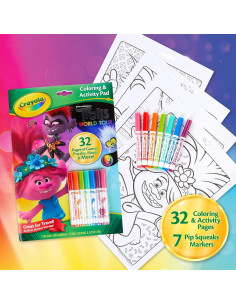 Set de Colorear Crayola Trolls World Tour 32 Páginas y 7 Marcadores 2