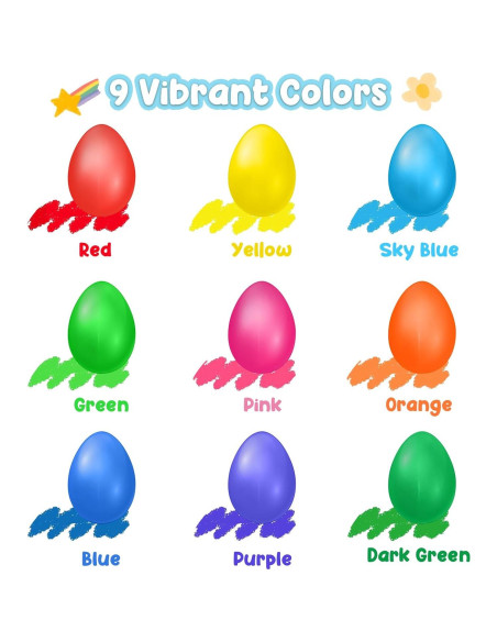 Crayones en Forma de Huevo UEXINGOO 9 Colores Lavables
