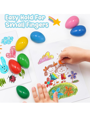 Crayones en Forma de Huevo UEXINGOO 9 Colores Lavables