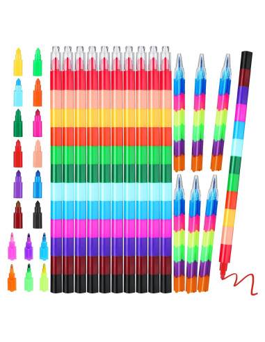 28 Crayones Apilables Eersida Multicolor para Niños