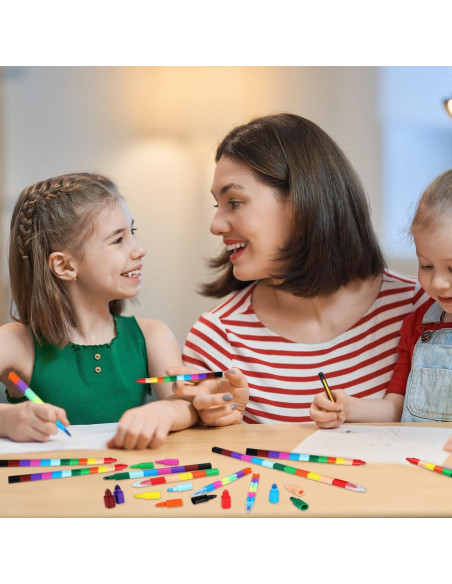 28 Crayones Apilables Eersida Multicolor para Niños