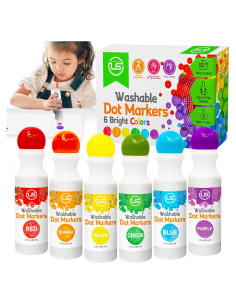 Marcadores de Puntos Ultimate Stationery, 6 Colores Lavables