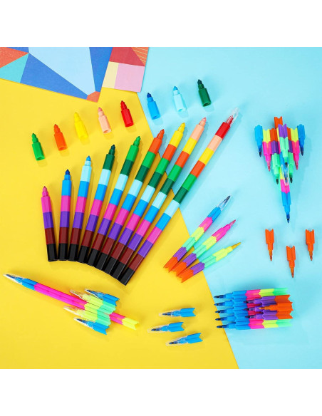 28 Crayones Apilables Eersida Multicolor para Niños