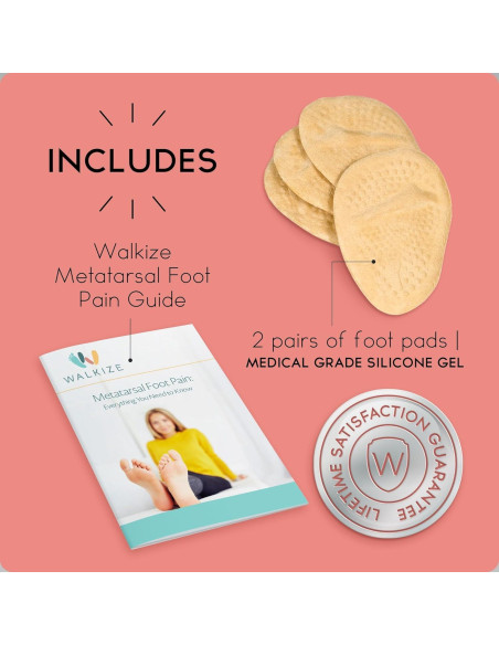 Almohadillas Metatarsales Walkize para Mujeres - 2 Pares Beige
