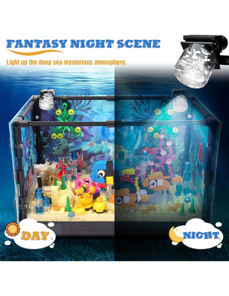 Bloque de Construcción Acuario Jorumo 725 Piezas Iluminado