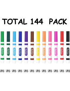 Marcadores Lavables Rarlan 144 Piezas Multicolor para Niños 2