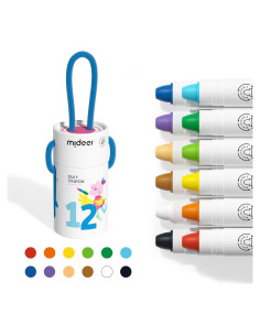 Crayones Jumbo MiDeer 12 Colores Lavables para Niños