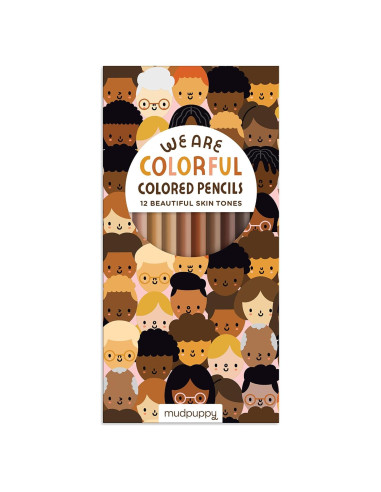 Lápices de Colores de Tonos de Piel Mudpuppy - 12 Unidades