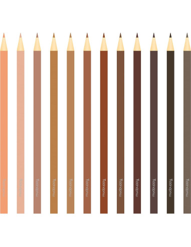 Lápices de Colores de Tonos de Piel Mudpuppy - 12 Unidades