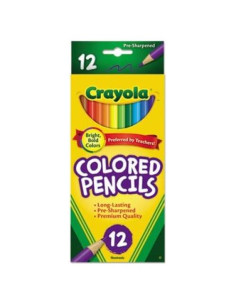 Lápices de Madera Crayola 12 Colores Variados 2.54x10.16 cm