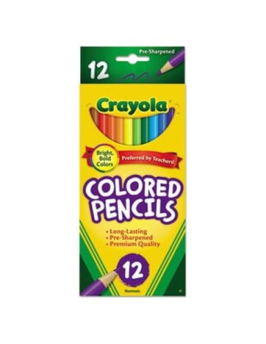 Lápices de Madera Crayola 12 Colores Variados 2.54x10.16 cm