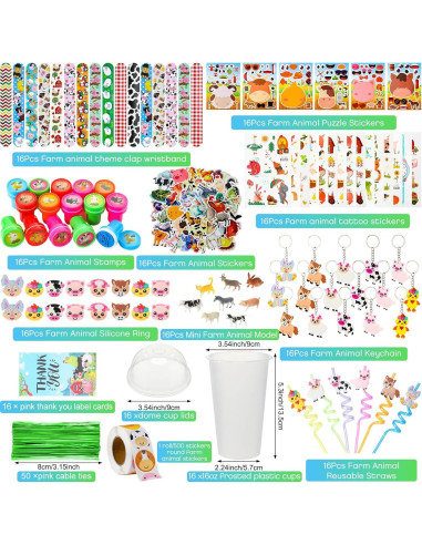 Conjunto Fiesta Animales de Granja 212 Piezas Poen