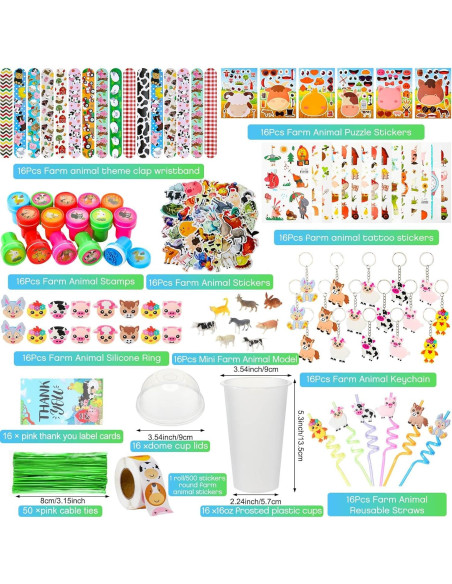 Conjunto Fiesta Animales de Granja 212 Piezas Poen