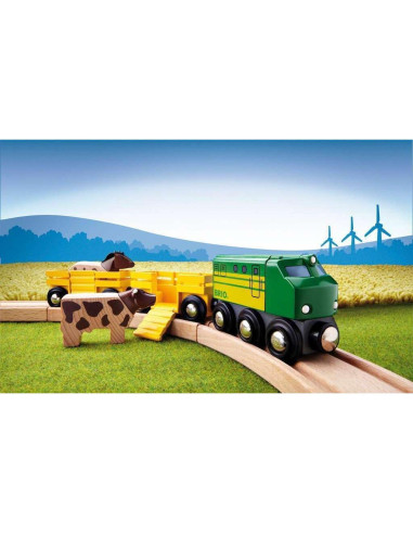 Tren de Granja BRIO 33404 - Juego de Madera 5 Piezas