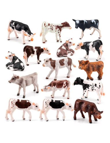 Conjunto de Figuras de Terneros LC JoyCre 15PCS Realistas