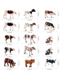 Conjunto de Figuras de Terneros LC JoyCre 15PCS Realistas 2
