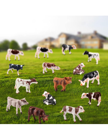 Conjunto de Figuras de Terneros LC JoyCre 15PCS Realistas