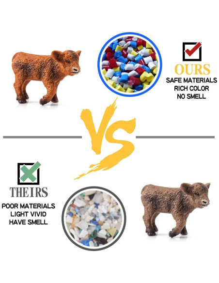 Conjunto de Figuras de Terneros LC JoyCre 15PCS Realistas