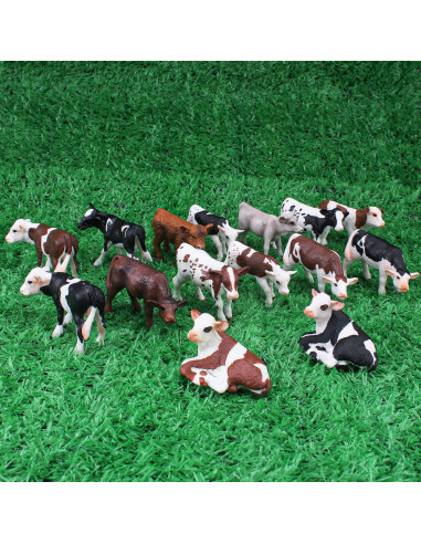 Conjunto de Figuras de Terneros LC JoyCre 15PCS Realistas