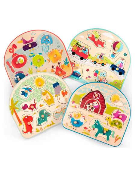 Rompecabezas de Madera B. Toys 4 Piezas para Niños 18+ Meses