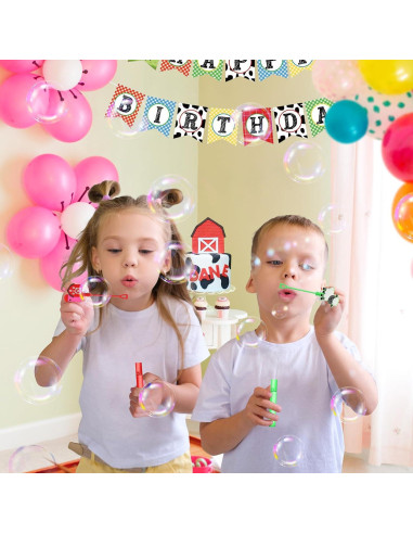 24 Varitas de Burbujas Animales de Granja AFZMON