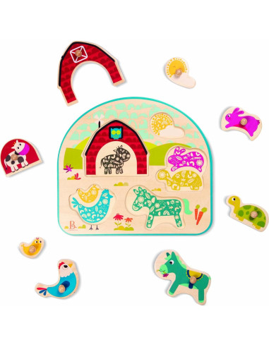Rompecabezas de Madera B. Toys 4 Piezas para Niños 18+ Meses