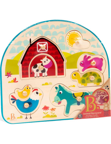 Rompecabezas de Madera B. Toys 4 Piezas para Niños 18+ Meses