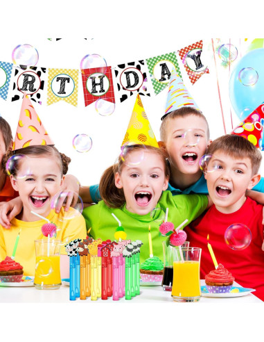 24 Varitas de Burbujas Animales de Granja AFZMON