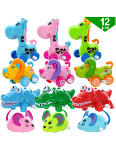 Juguetes de Cuerda GIFTEXPRESS 12 Piezas Animales 10 cm 2