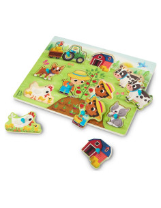 Rompecabezas de Granja B. toys - 8 Piezas de Madera