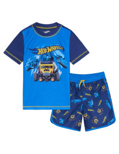 Conjunto de camiseta y pantalones de baño Hot Wheels UPF 50+